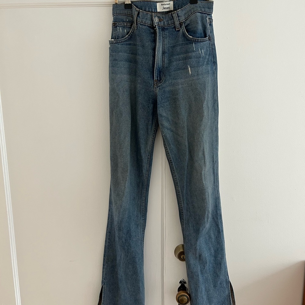 Reformation split boot cut flare jeans